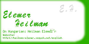 elemer heilman business card